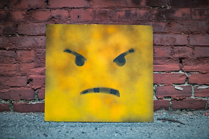 Angry yellow painted square