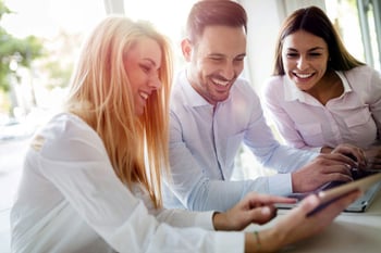 Employees working together in the office