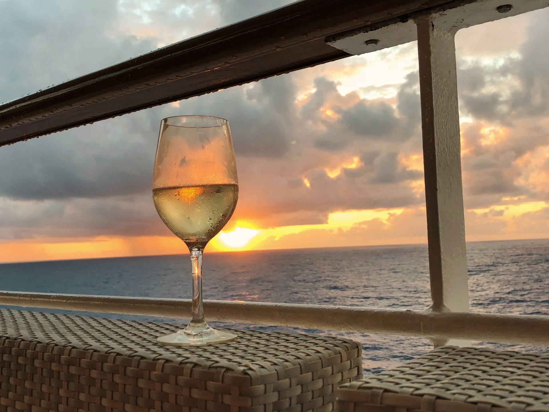 Glass of wine cruise ship