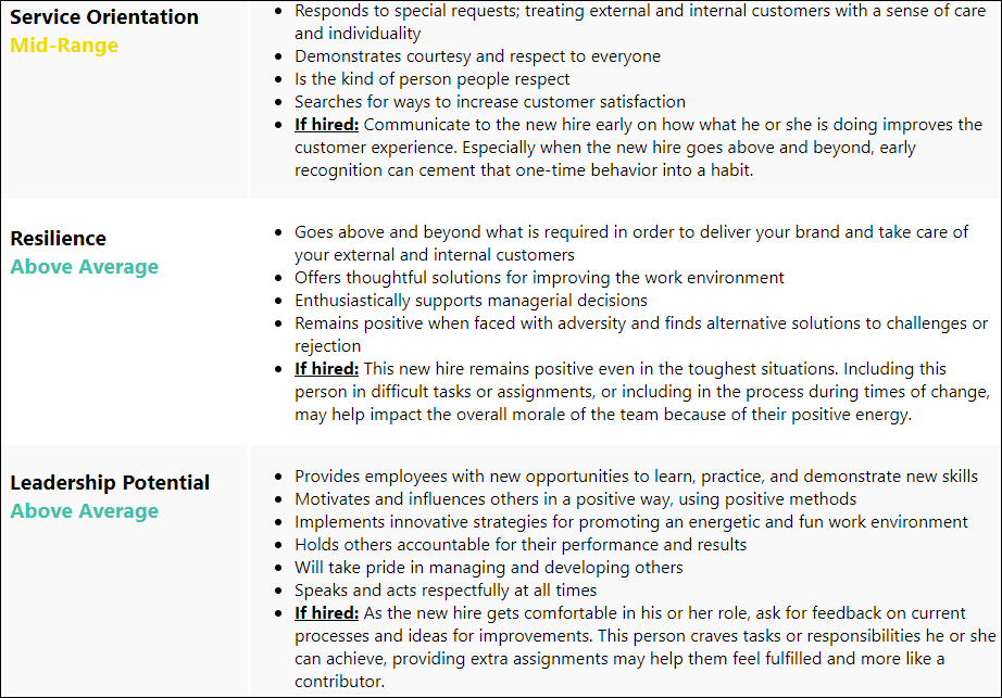 Result Narratives