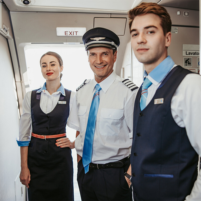 airline pilot and staff
