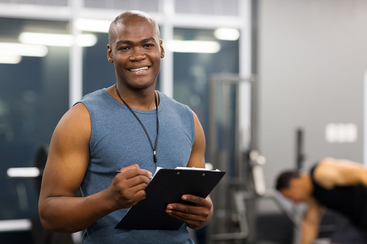 Wellness and Fitness Trainer with Clipboard