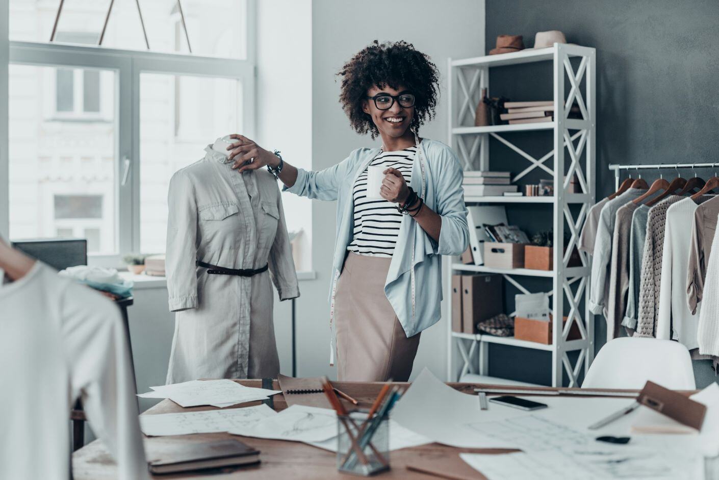 Woman in apparel workshop